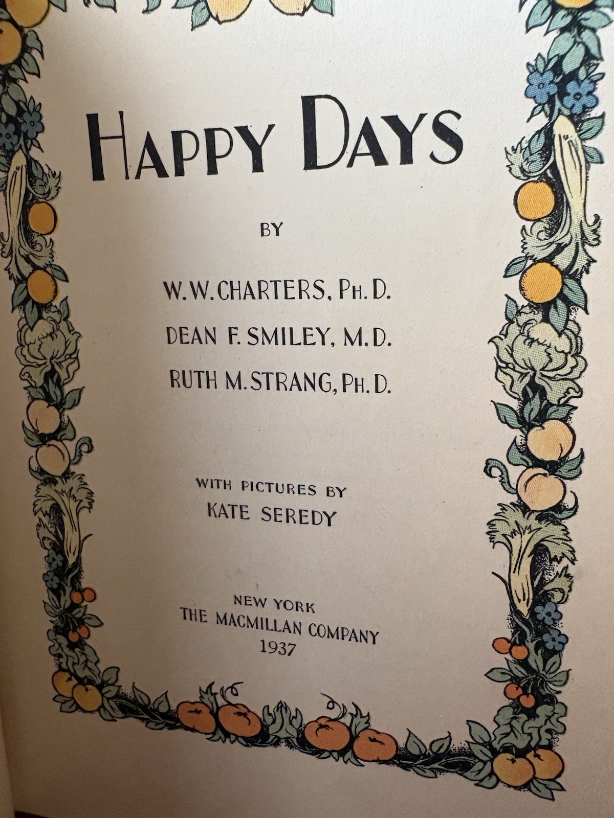 “Happy Days” (1936) HC Children’s Book by Charles-Smiley Strong