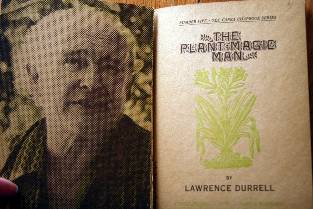THE PLANT-MAGIC MAN by Lawrence Durrell 1973 Yes! Capra Chapbook Series + Paper
