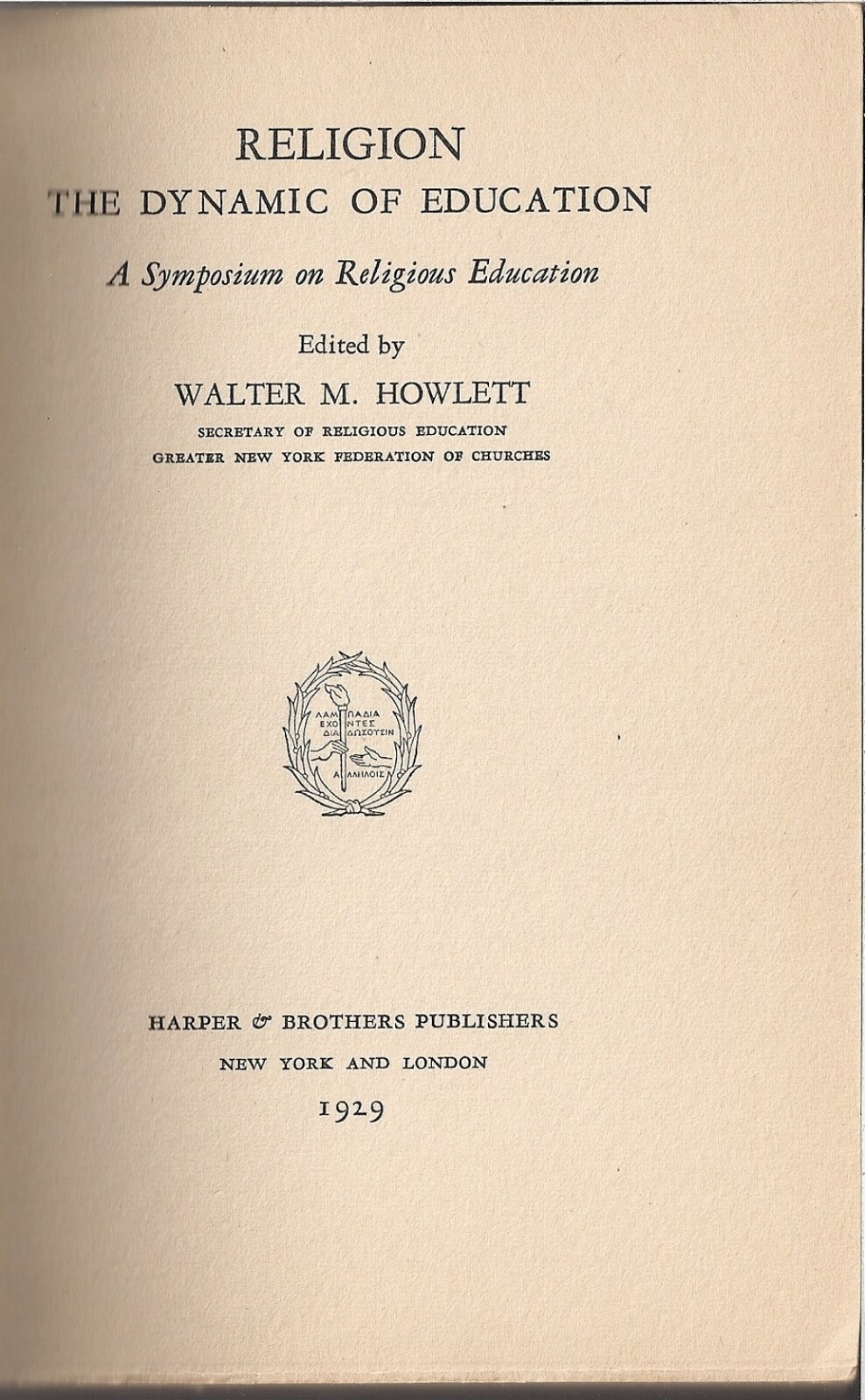 Religion In USA Education 1929 Walter Howlett vintage 1920s New York Symposium