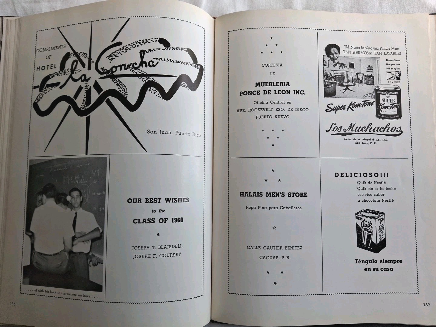 ORIGINAL “COLEGIO SAN IGNACIO” PUERTO RICO VINTAGE 1960 SCHOOL YEARBOOK RARE HTF