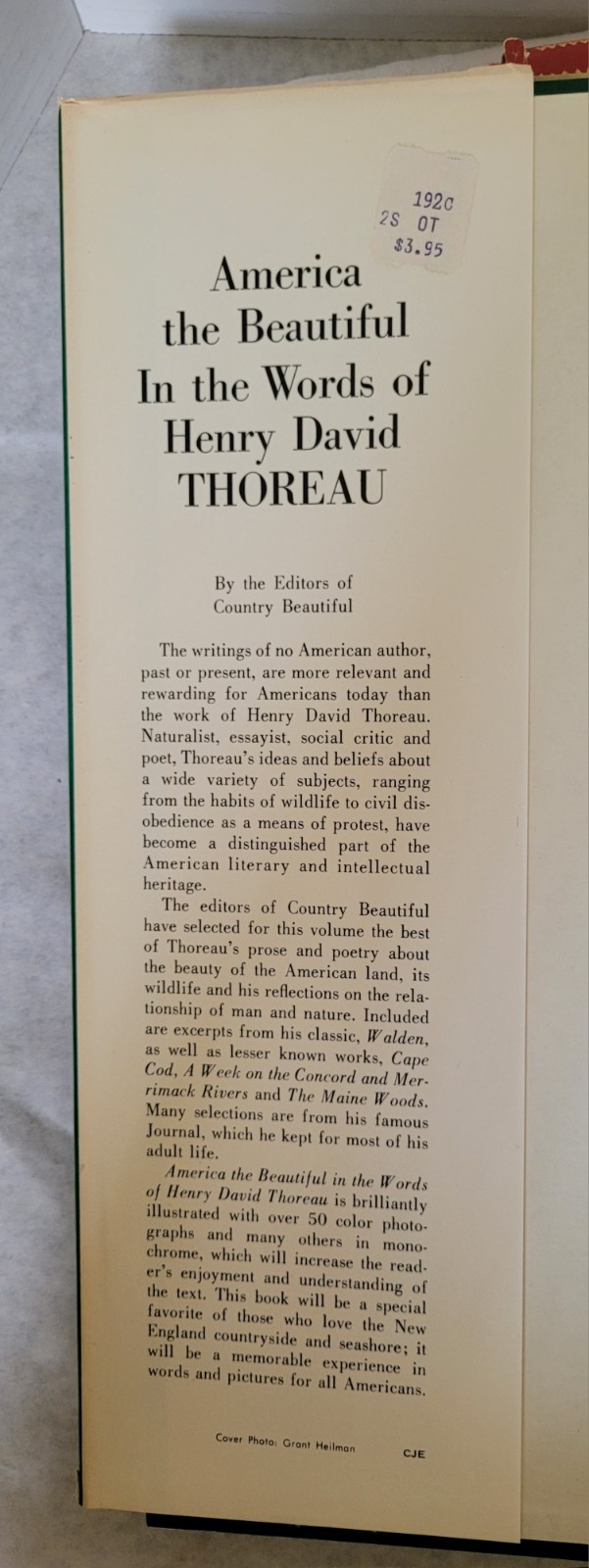 America The Beautiful In The Words Of Henry David Thoreau 1966 Hardcover Book HC