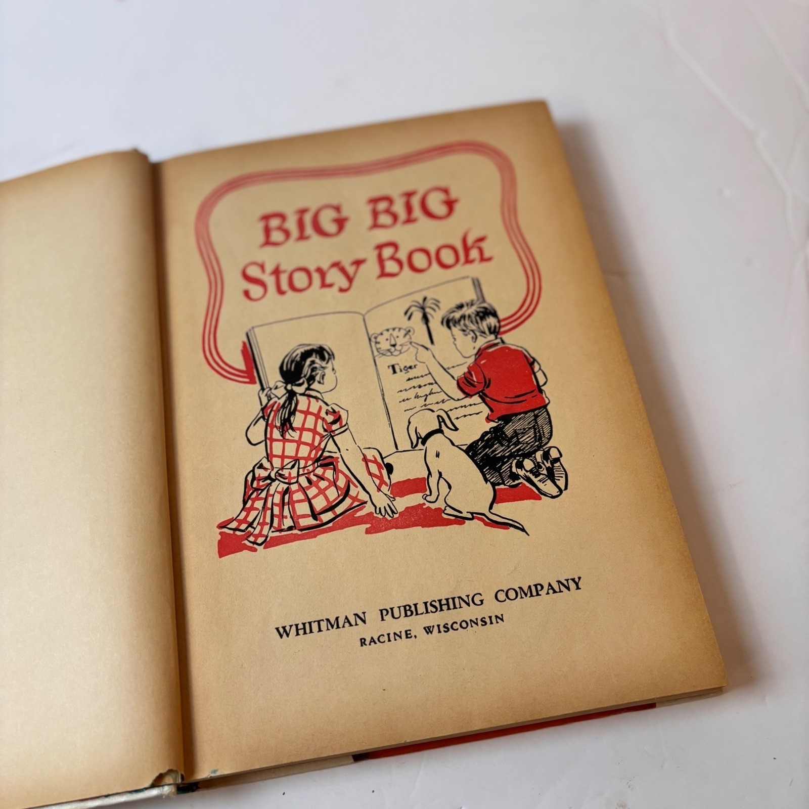 Vintage 1955 Whitman Big Big Story Book Hardcover Circus Clown Illustrations