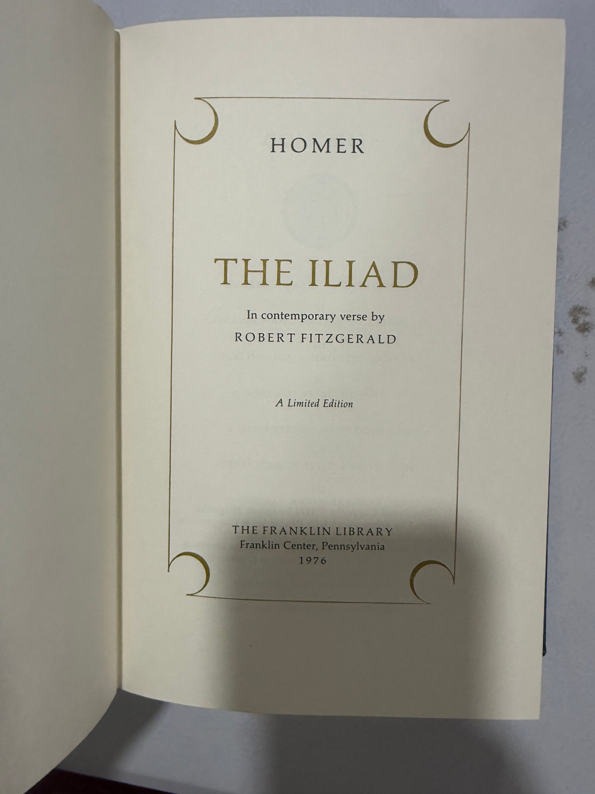 Franklin Library Iliad – Homer 100 Greatest Books