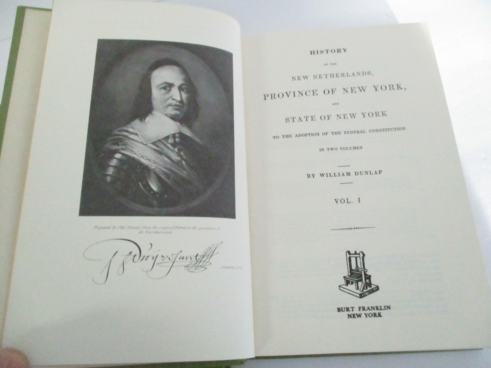 William Dunlap HISTORY of the NEW NETHERLANDS Province of New York, 2 Vols. 1970