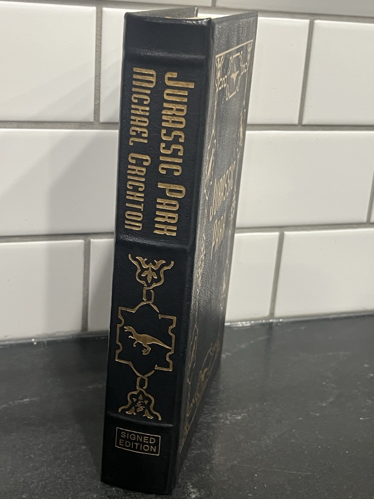 Jurassic Park by Michael Crichton Signed Leather-Bound Ed. Easton Press W/ COA