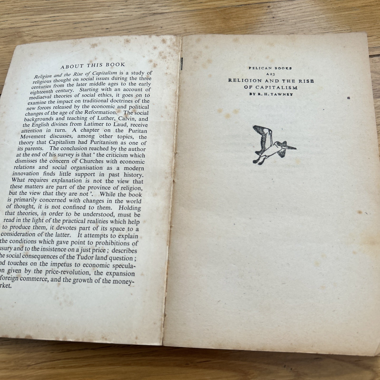 RELIGION AND THE RISE OF CAPITALISM RH Tawney 1948 Pelican