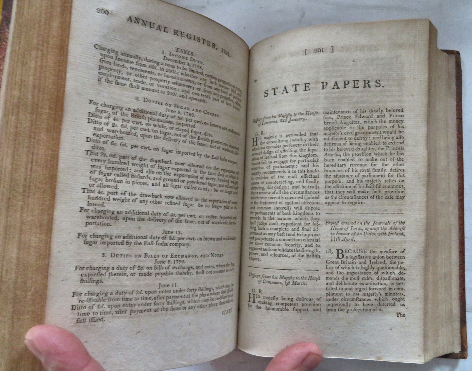 Annual Register 1799 European History Politics Literature people leather book