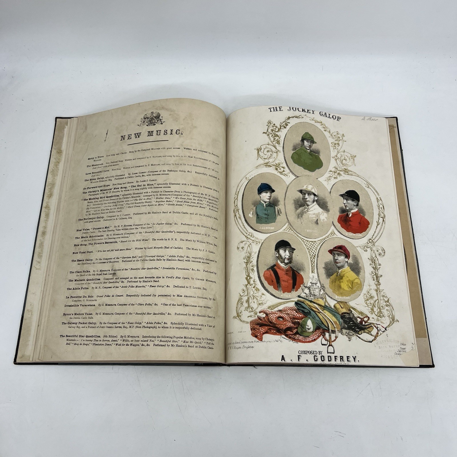 Victorian Bound Album Sheet Music Circa 1860s Illustrated Galops incl Champagne