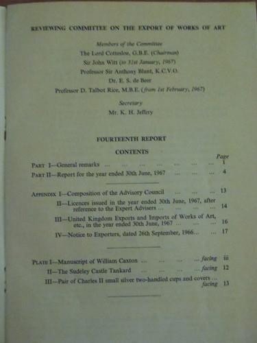 UK Export Controls Lot – PATRIMONY MANUSCRIPTS & ARCHIVES POLICY – 1966-67