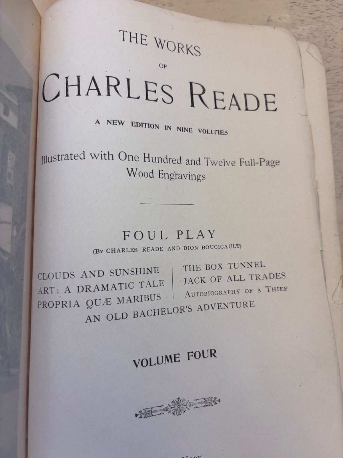 The Works of Charles Reade Antique 1895 Vol 4 Victorian Library Decor Gothic