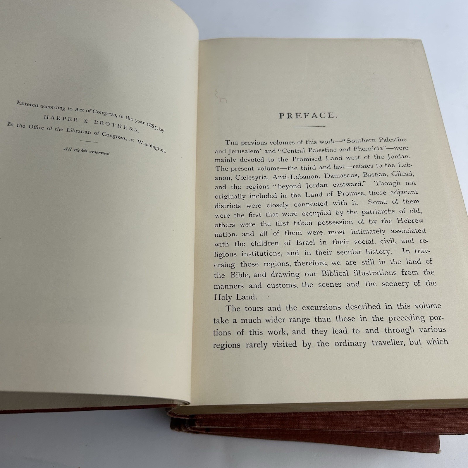 The Land And The Book Vol. I II & III 1880-1185 W.M. Thomson Antique Religion