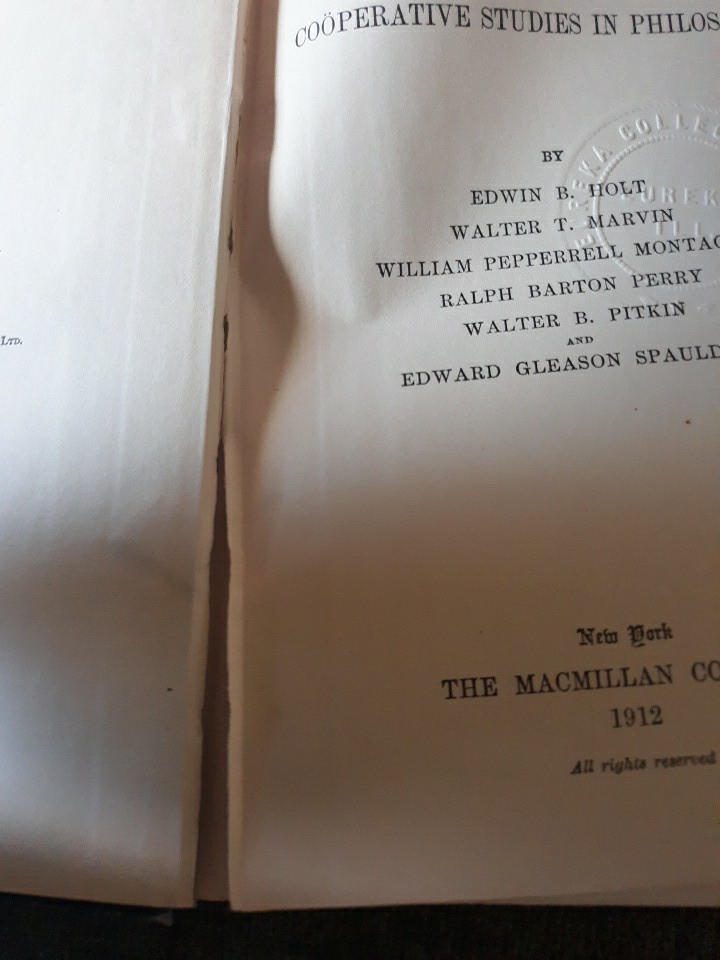 2 Vintage Philosophy Books-The New Realism + Eng. & Am. Phil. Since 1800 X-lib.