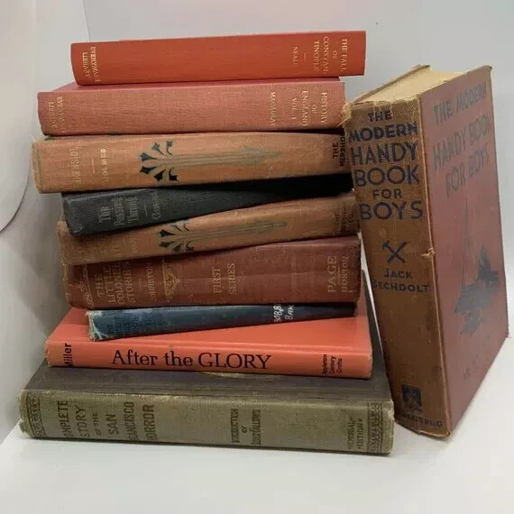 Lot of 18 Vintage Old Rare Antique Random Hardcover Books – Library Decor