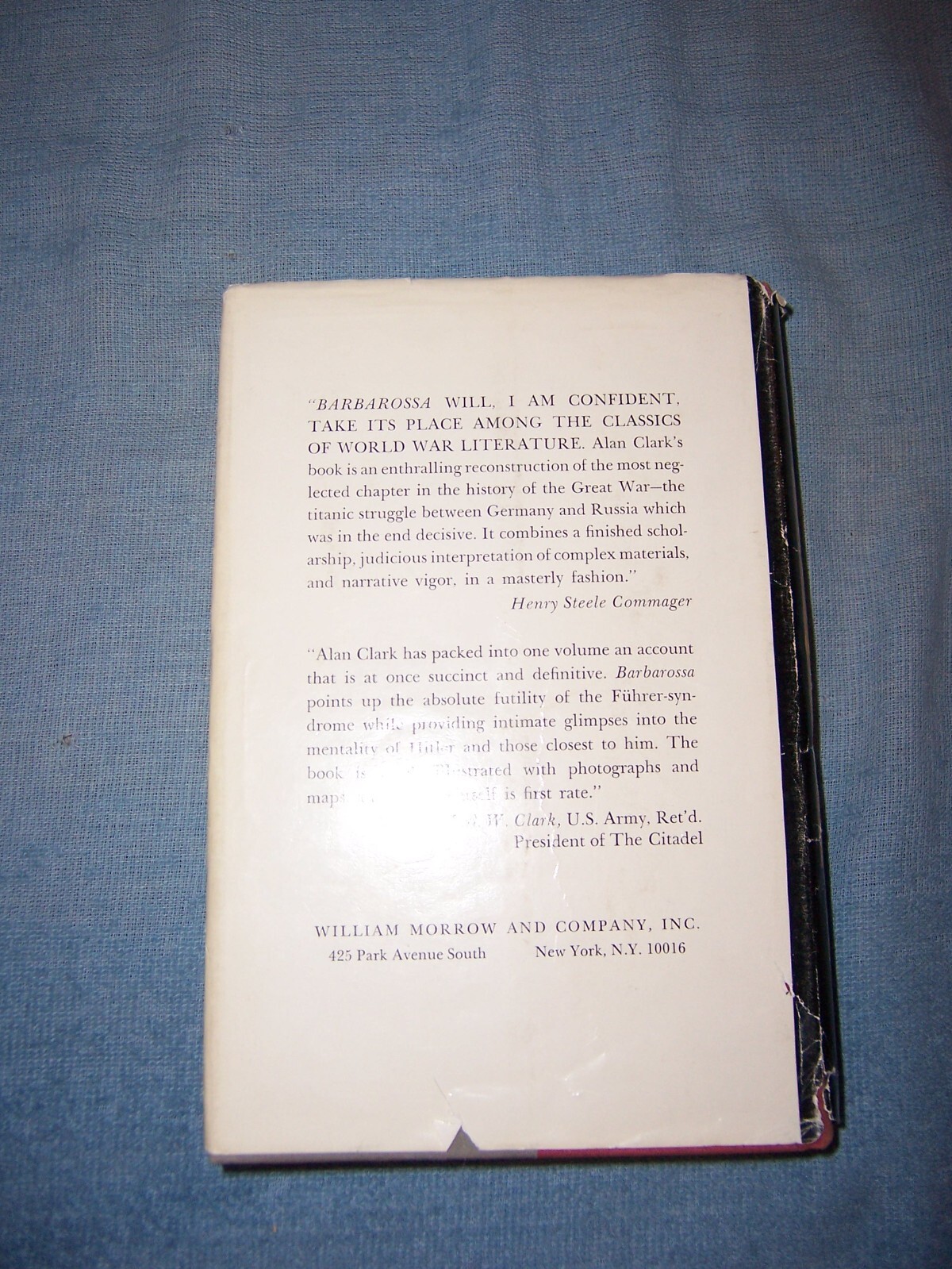 BARBAROSSA by Alan Clark/1st Ed/HCDJ/Military & War/WWII (1939-45)