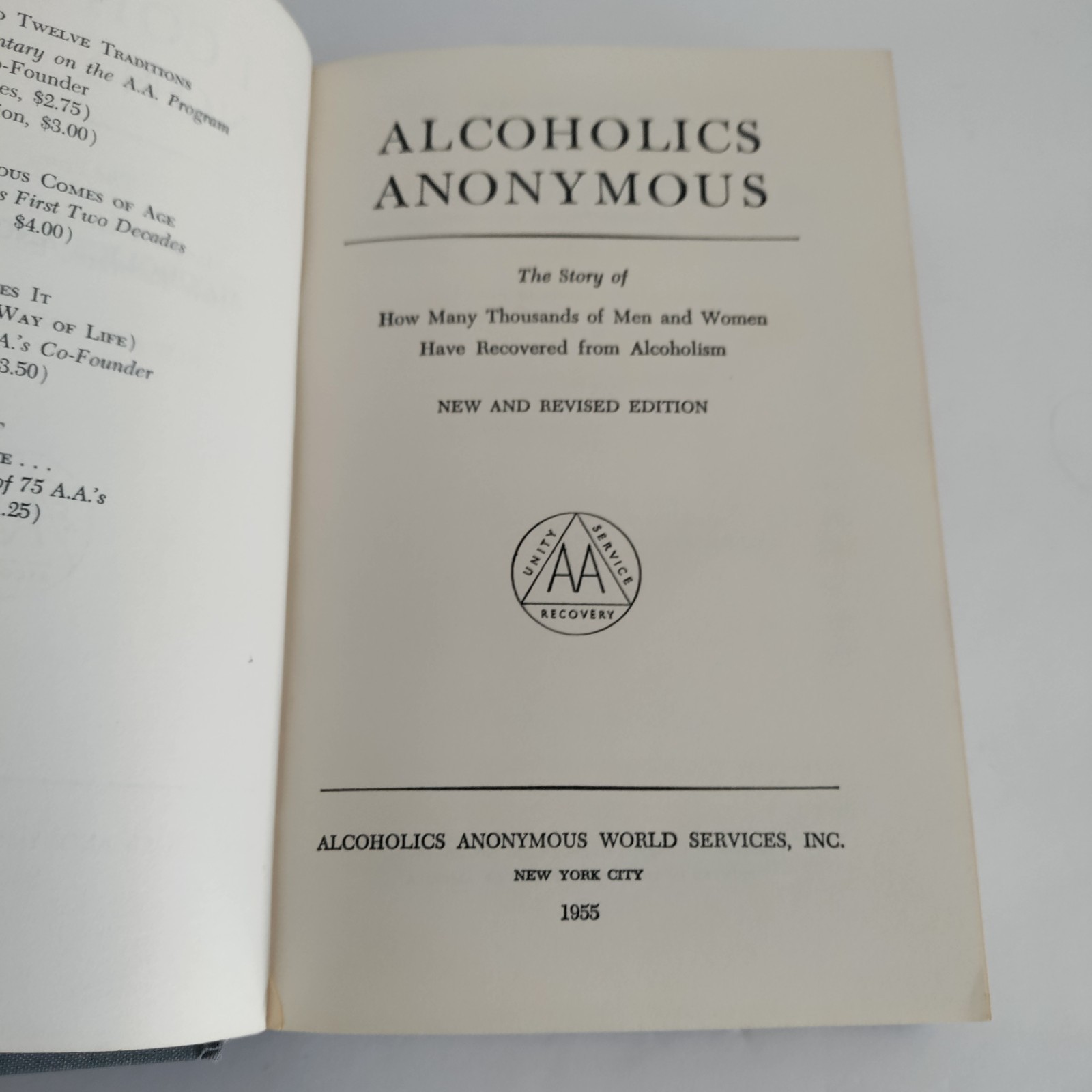 Alcoholics Anonymous 2nd Edition (1955) AA Big Book 1973 15th Printing w/DJ