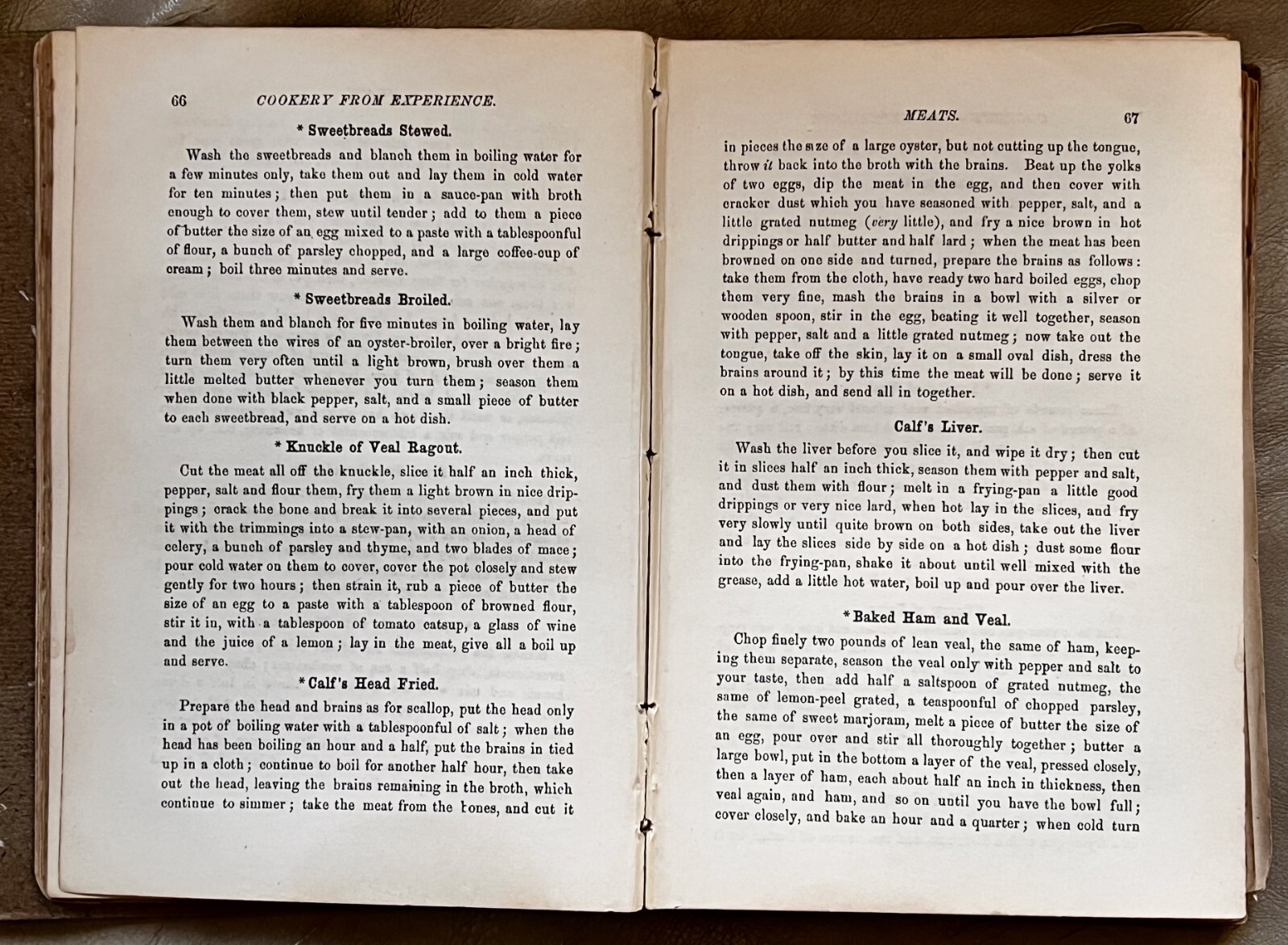 1875 1st Thus Edition “Cookery From Experience” by Sara I. Paul / Early Cookbook