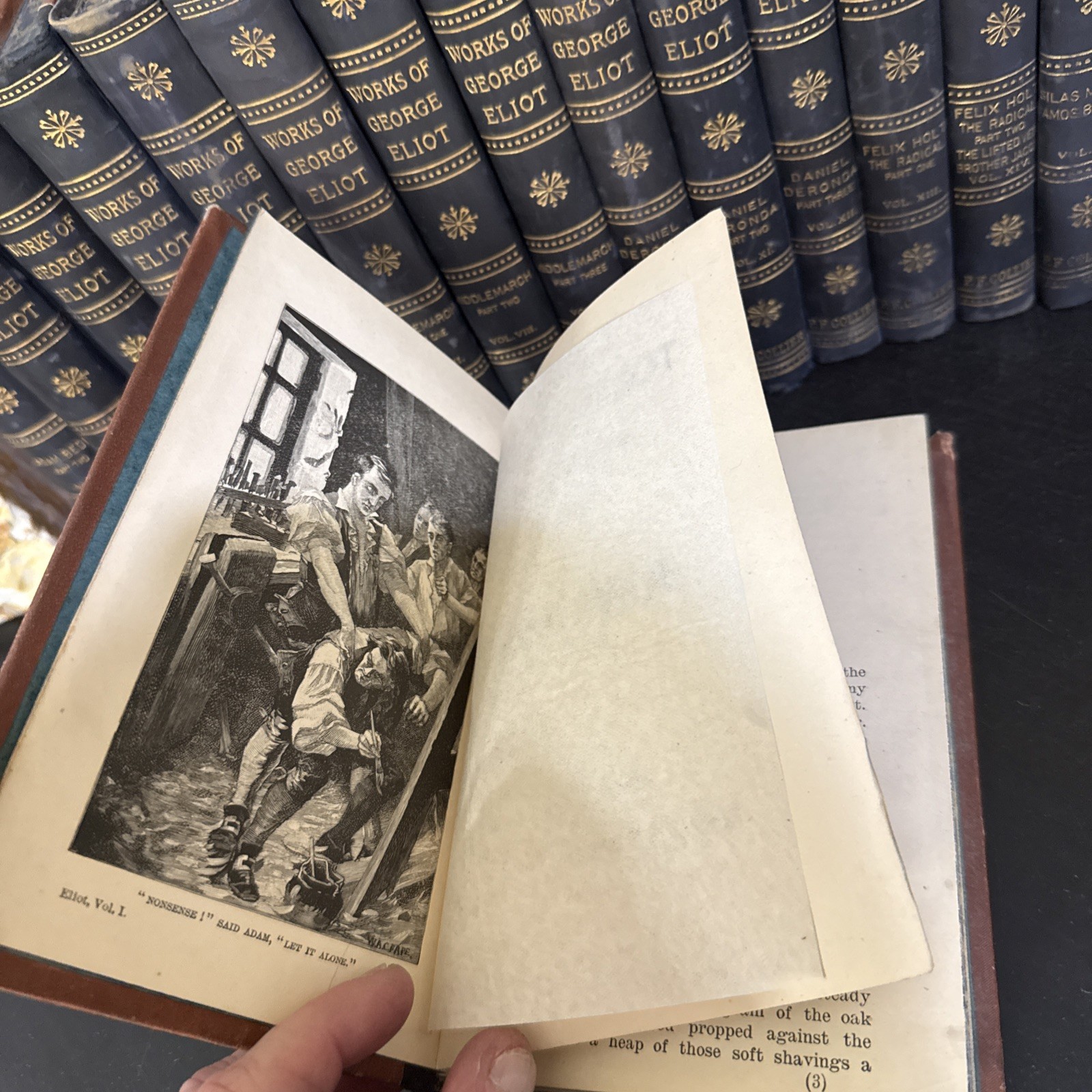 WORKS of GEORGE ELIOT c. 1900 Complete 18 Volume Set P.F. Collier HC Leather