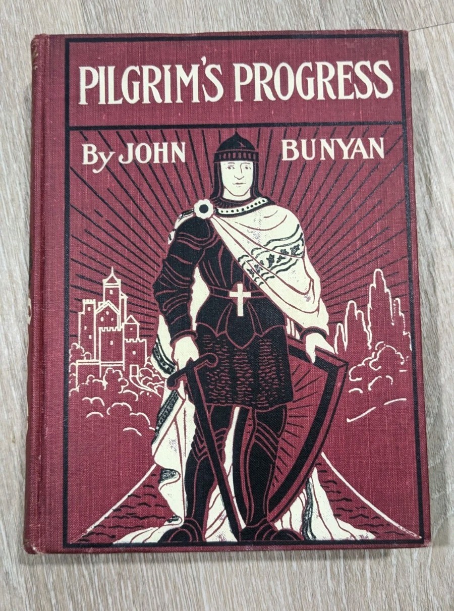 Antique Pilgrims Progress John Bunyan Red Line Edition The Christian Herald 1903
