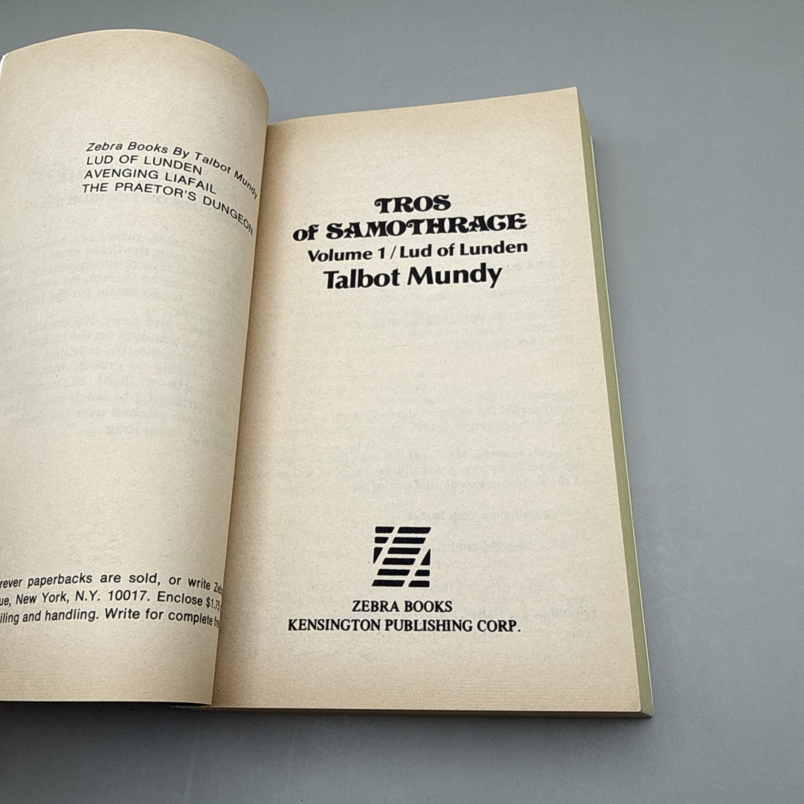 Tros of Samothrace by Talbot Mundy Vol 1 Lud 1st Edition & Print Zebra1976