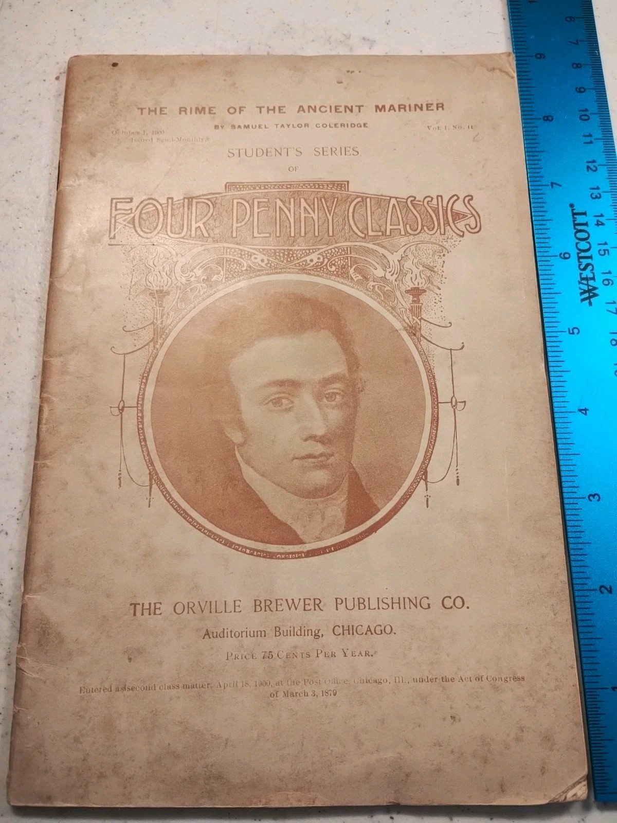 Vtg Four Penny Classics Booklet, Rime Of The Ancient Mariner (1900)