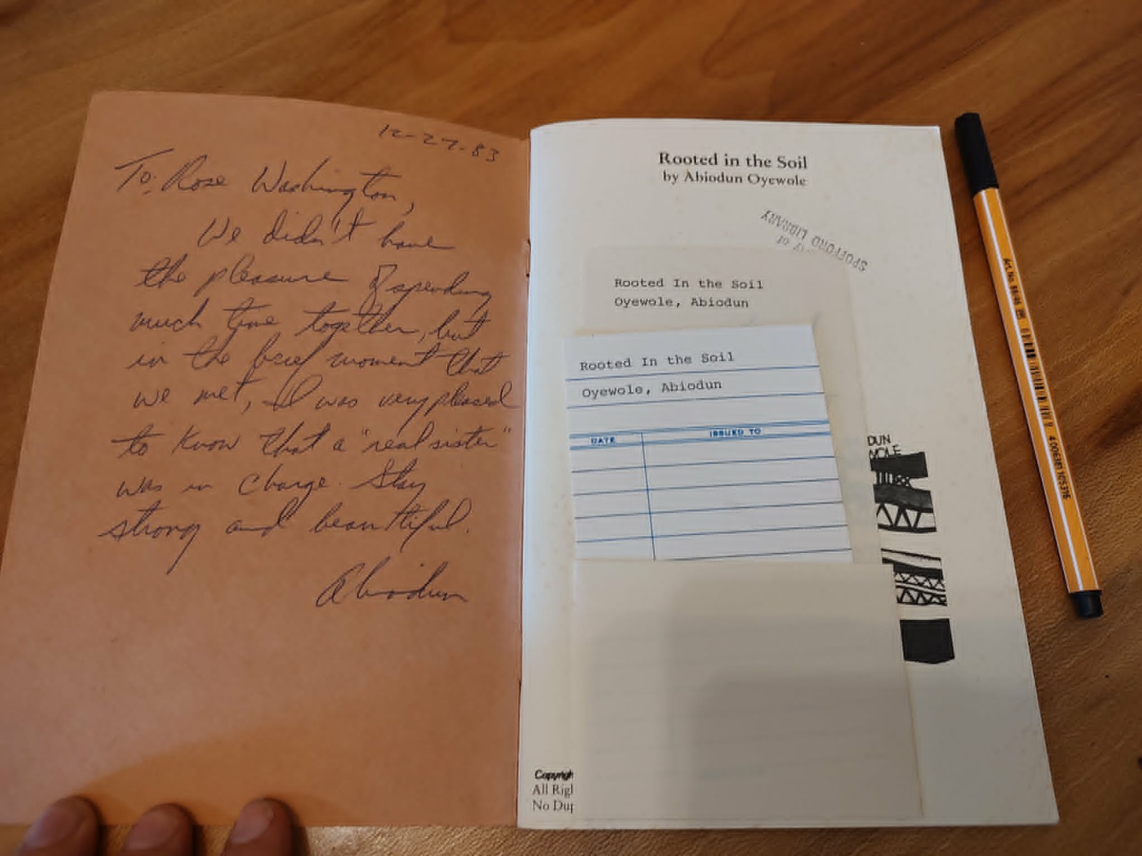 Rooted in the Soil (1983) Abiodun Oyewole – rare first printing of the poetry