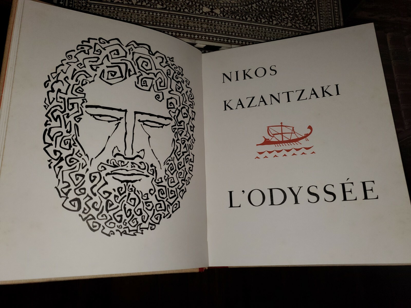 Nikos Kazantzakis L’ Odyssèe Luxury edition w/ litographs 2 vols Richelieu 1968
