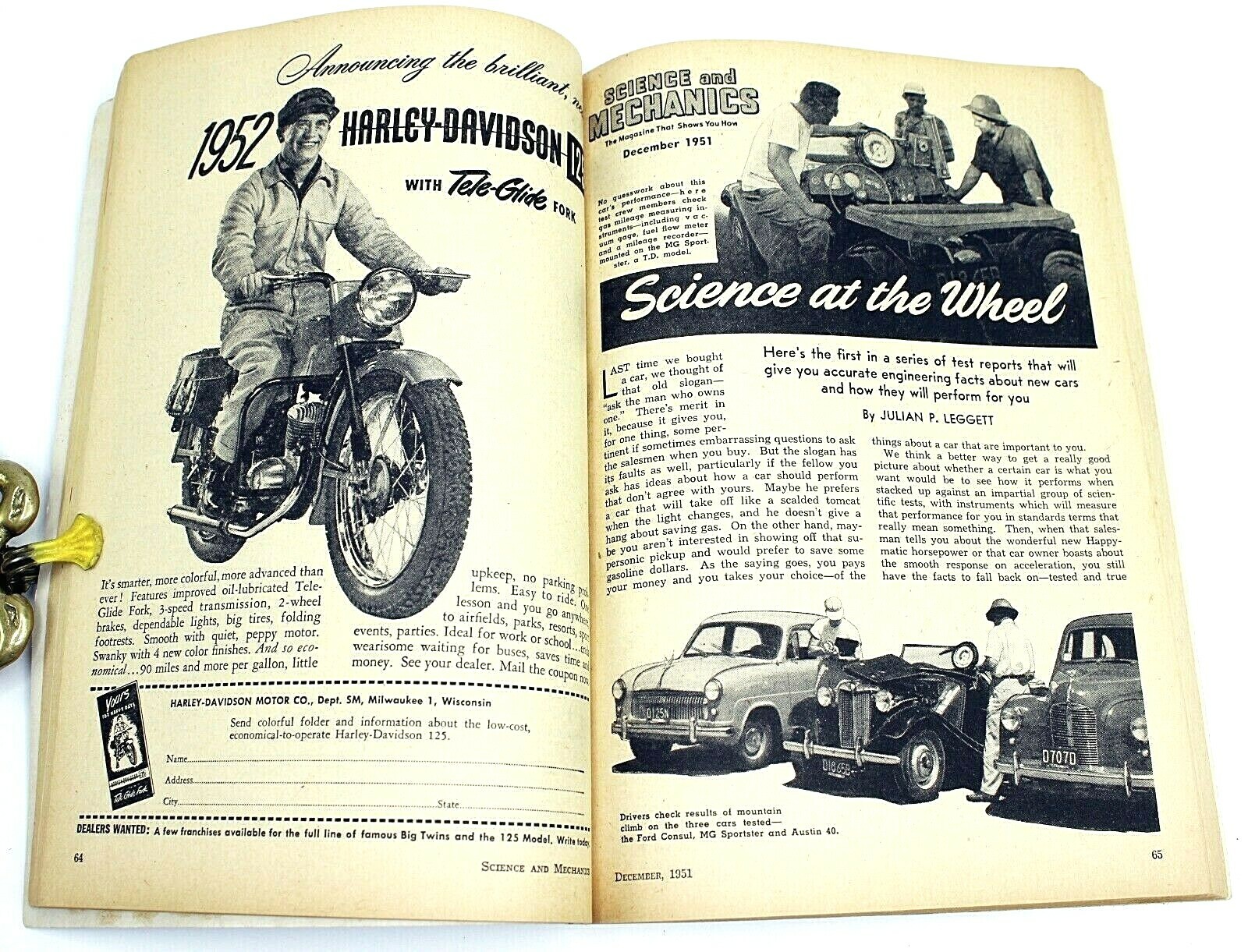 1951 SCIENCE AND MECHANICS MAGAZINE MG Sportster LeSabre TOYS Hornet Hydroplane