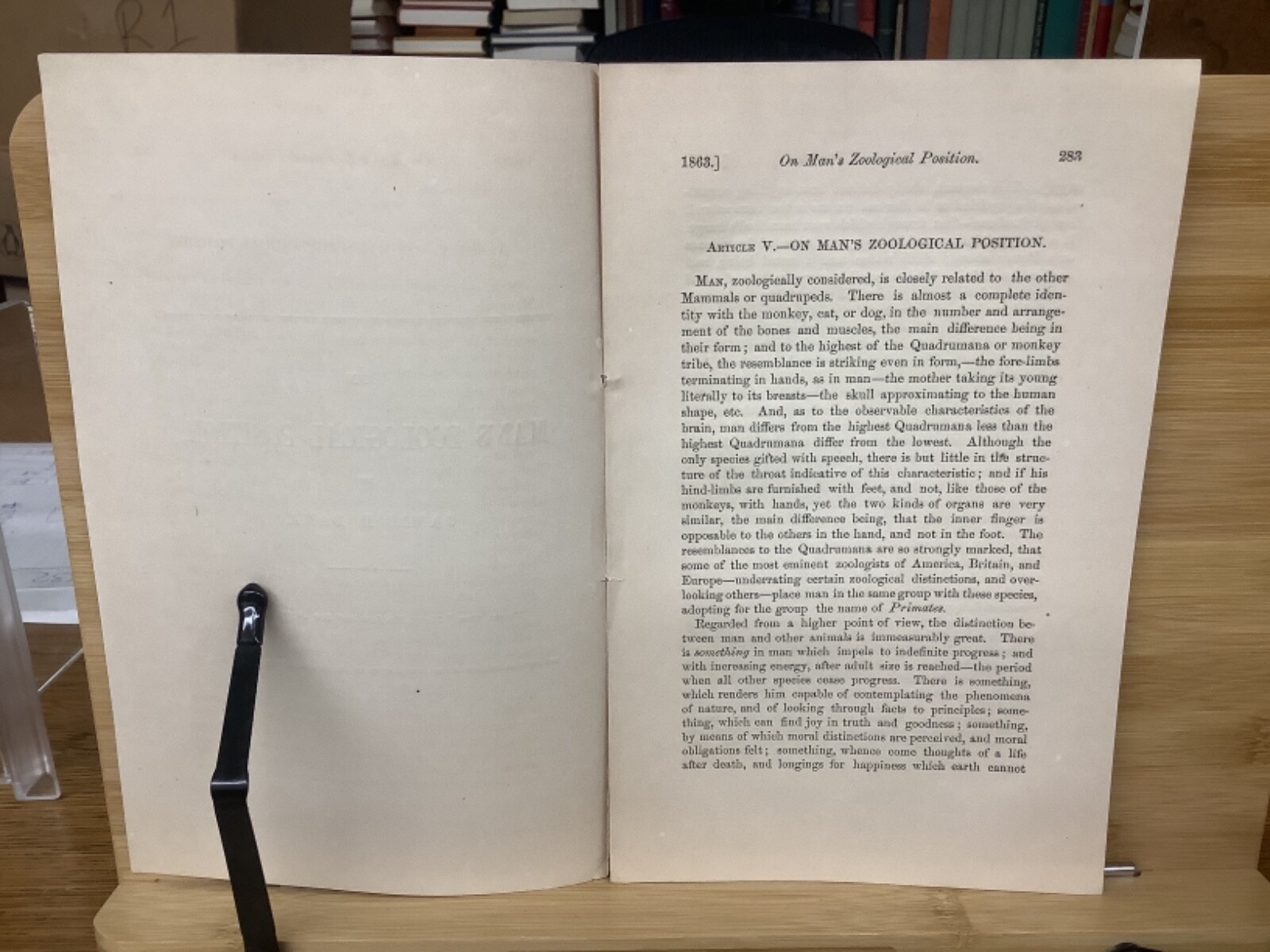 1863 On Man’s Zoological Position James D. Dana New Englander Magazine Article