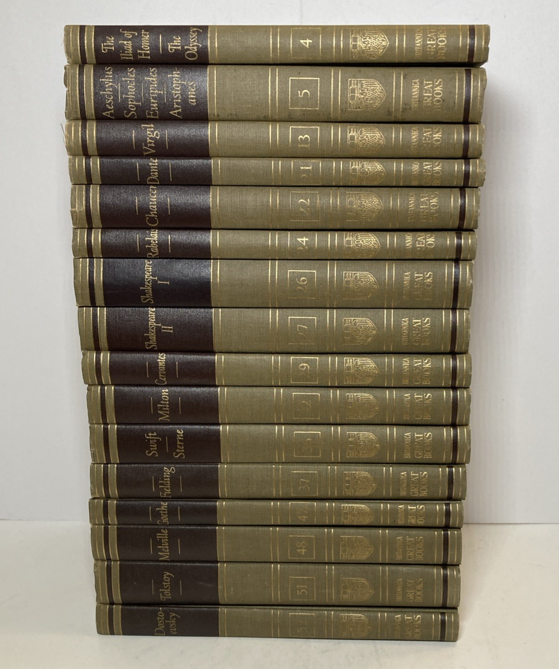 Great Books of the Western World 16 Volumes Lot 1948 – Homer Shakespeare Dante