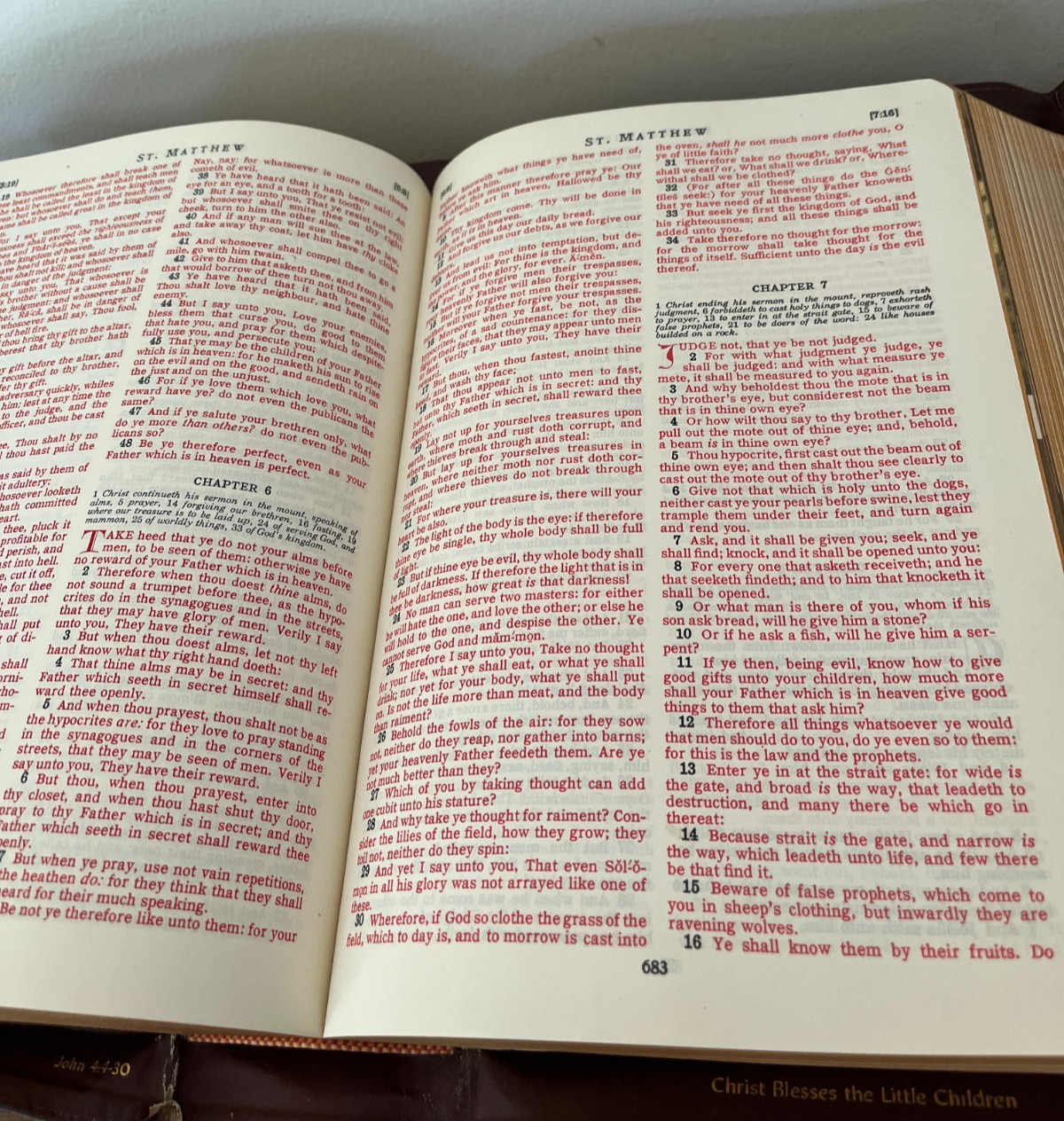 Vintage Family Heritage Bible 1955 King James Illustrated Red Letter Edition NEW