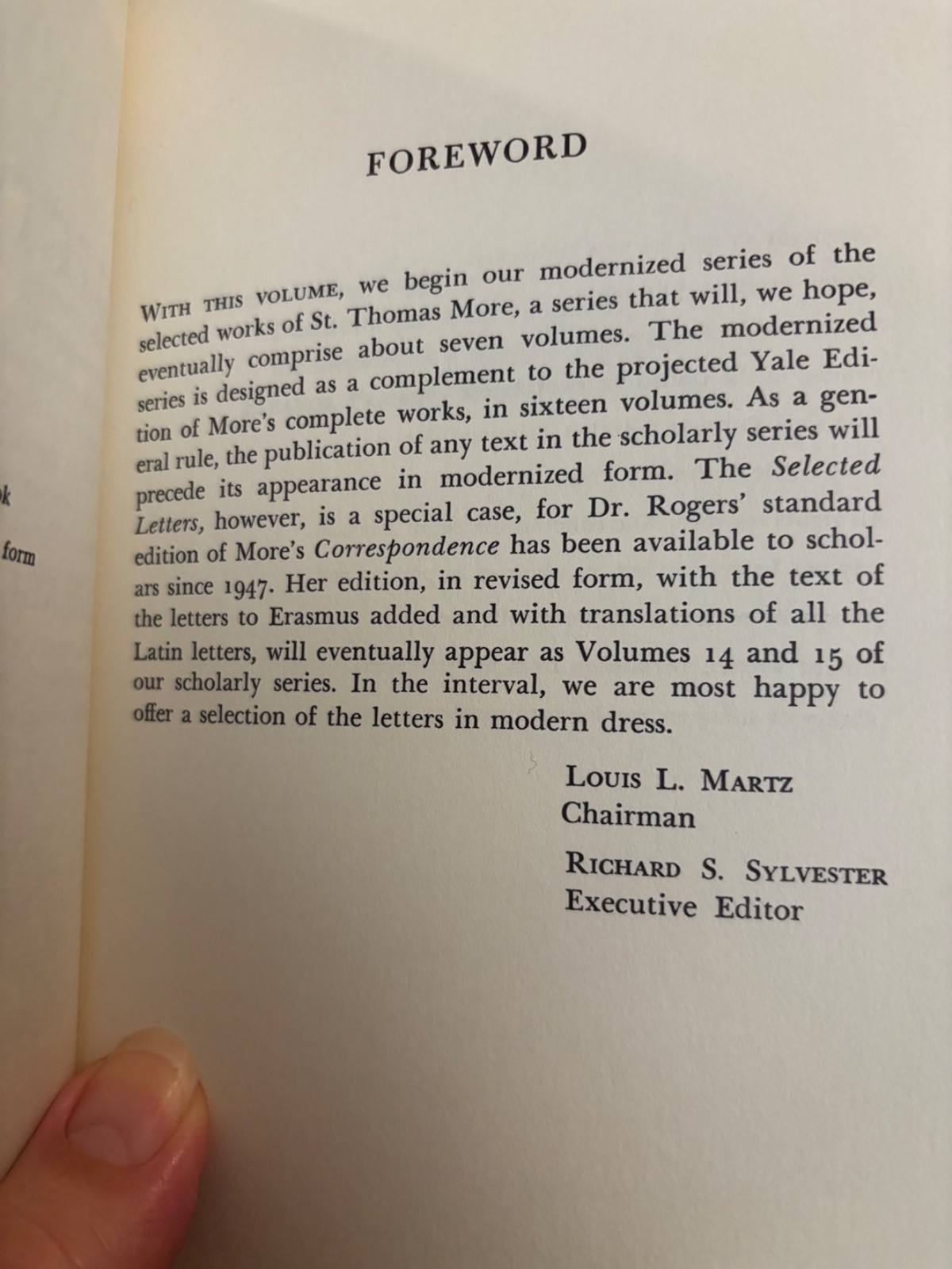St. Thomas More Selected Letters, Rogers, Yale
