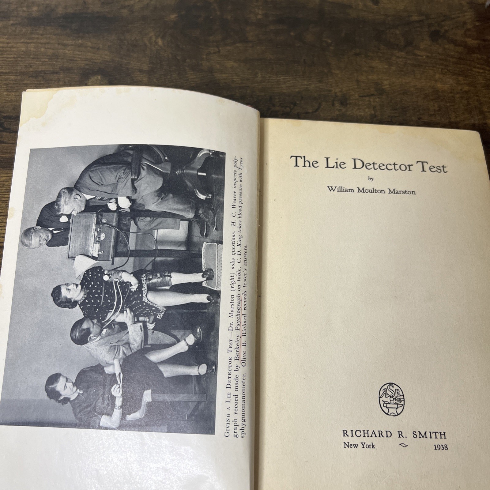 1st Ed 1938 The Lie Detector Test William Moulton Marston Hardcover Polygraph