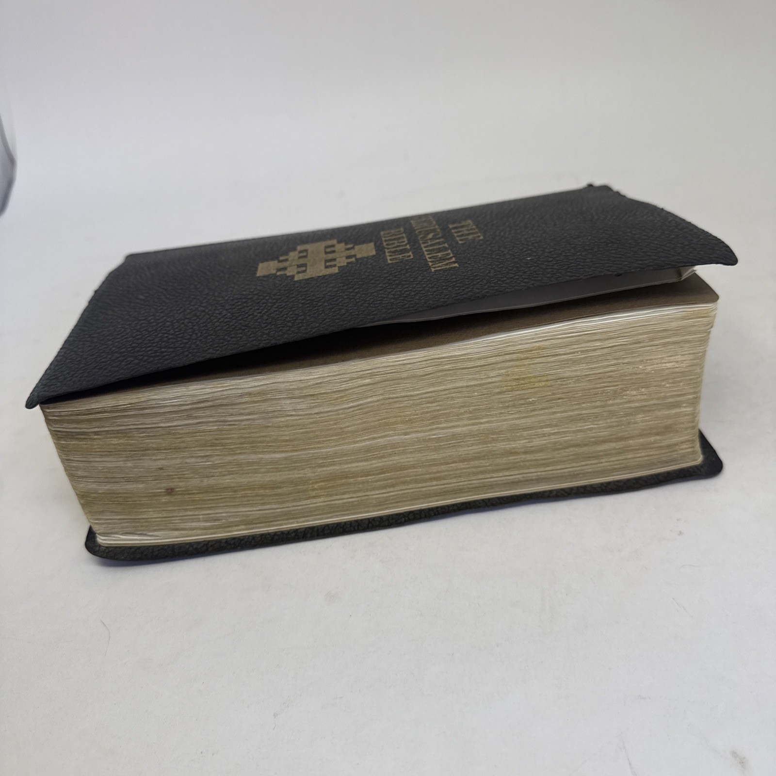 The Jerusalem Bible 1966 Doubleday Alexander Jones Black Softcover Faux Leather