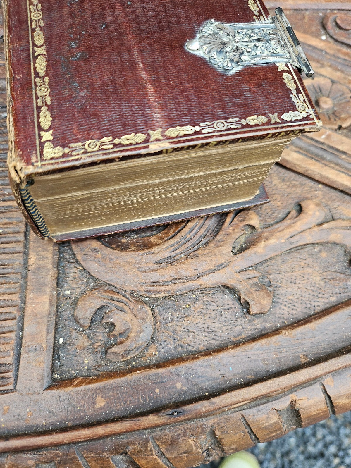 Antique 19thc dutch Bible Leather with Silver clasps 1851
