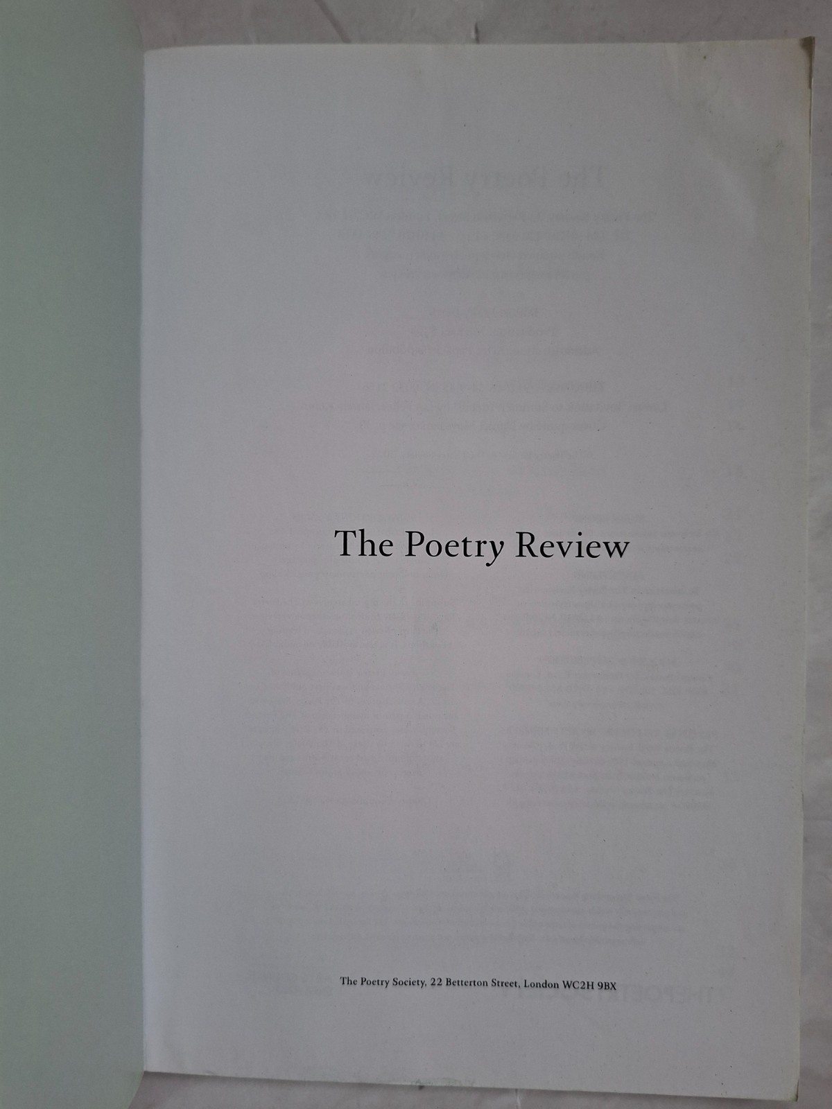 The Poetry Review Mixed Authors Set Of 3 1st 2022 Paperback The Poetry Society