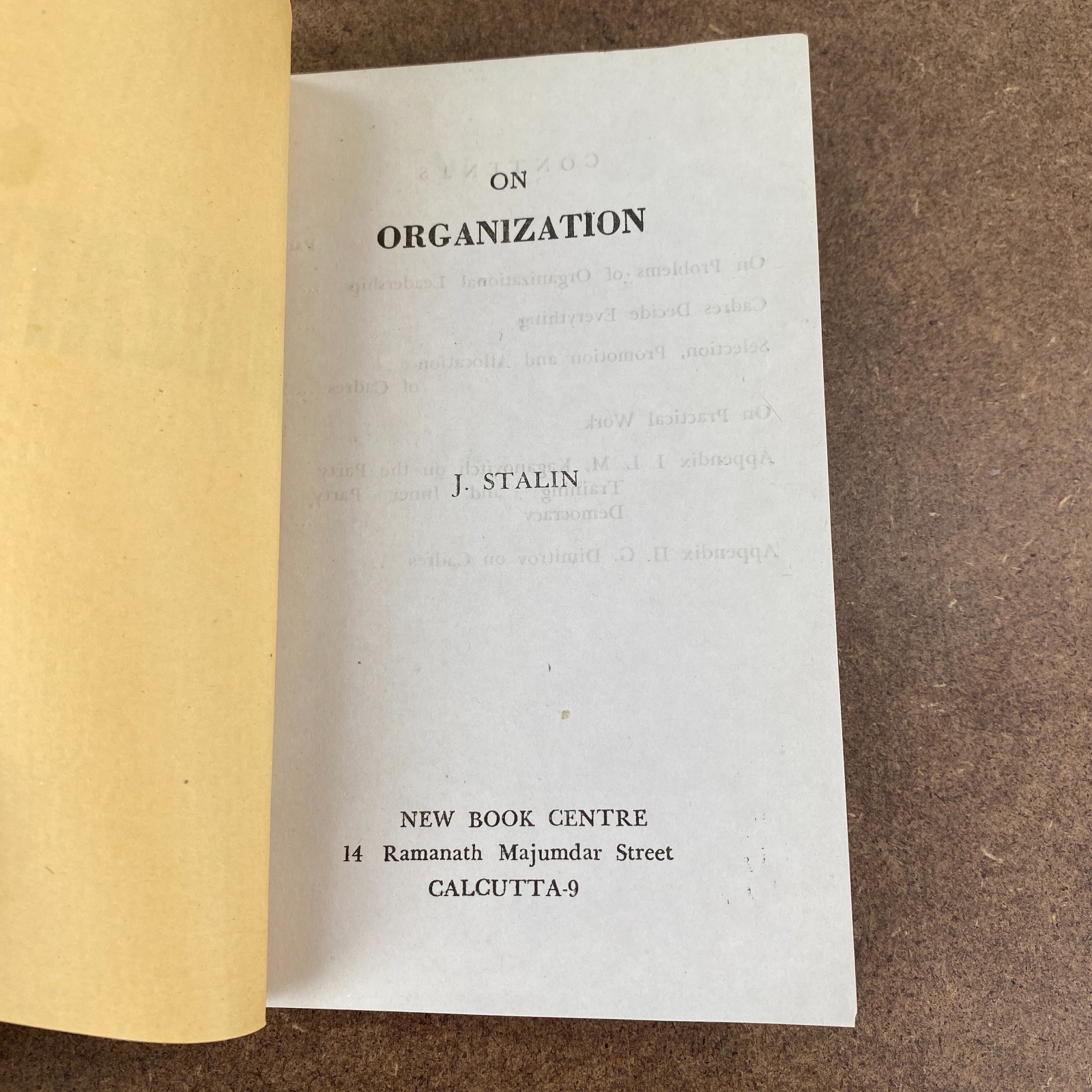 J. Stalin: On Organization Paperback Pamphlet Soviet Communism USSR 1974