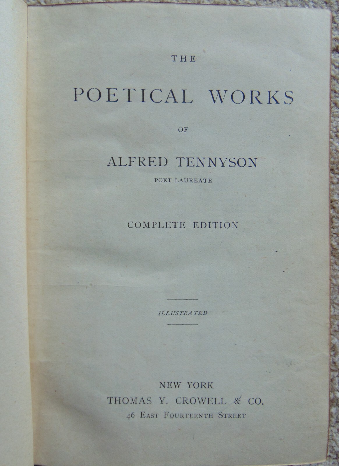 ANTIQUE 1886 BOOK “TENNYSON” ~ EMBOSSED FLORAL LEATHER VICTORIAN COVER