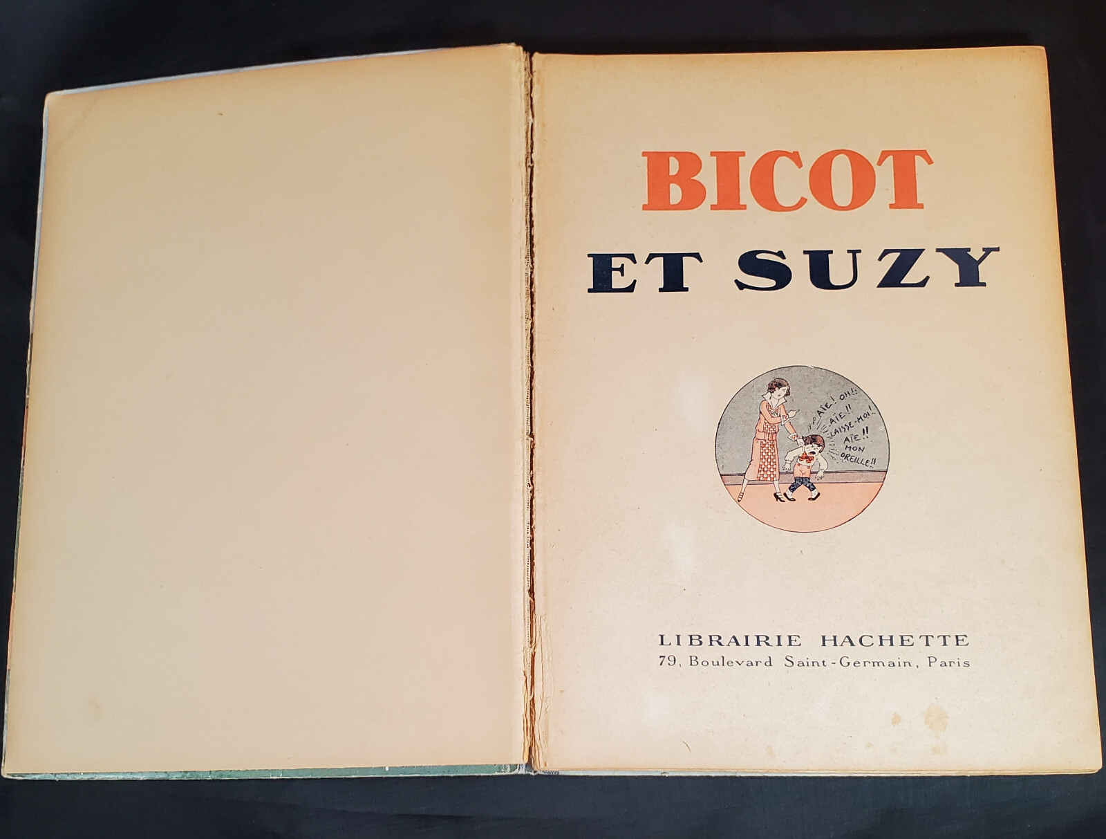 Biscot et Suzy Banner Hachette 1927 French Book of Comic Strips