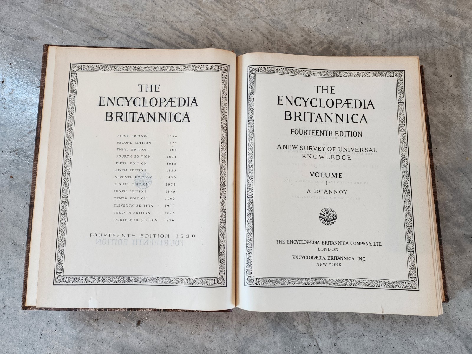 Antique Encyclopedia Britannica 14th Edition 1929 Complete ART DECO LEATHER ED