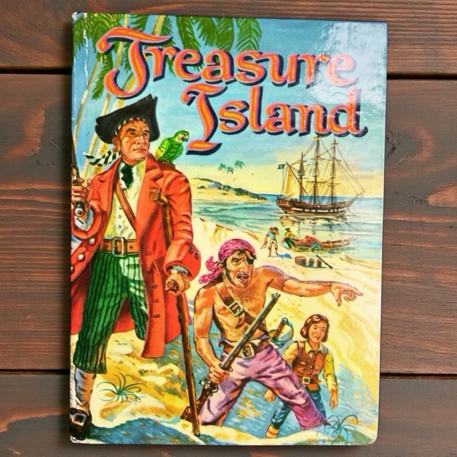 Set of 3 Whitman Illustrated Classics – Huckleberry Finn, Treasure Island +