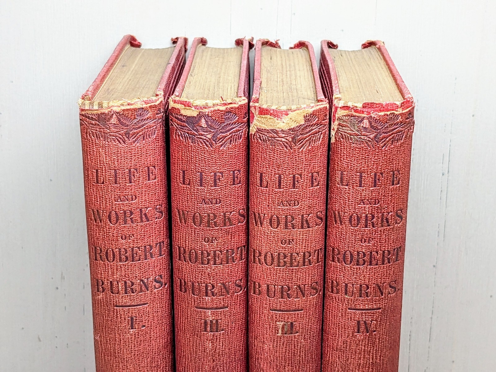 1854 The Life and Works of Robert Burns (Complete 4 Volume Set) Antique Books
