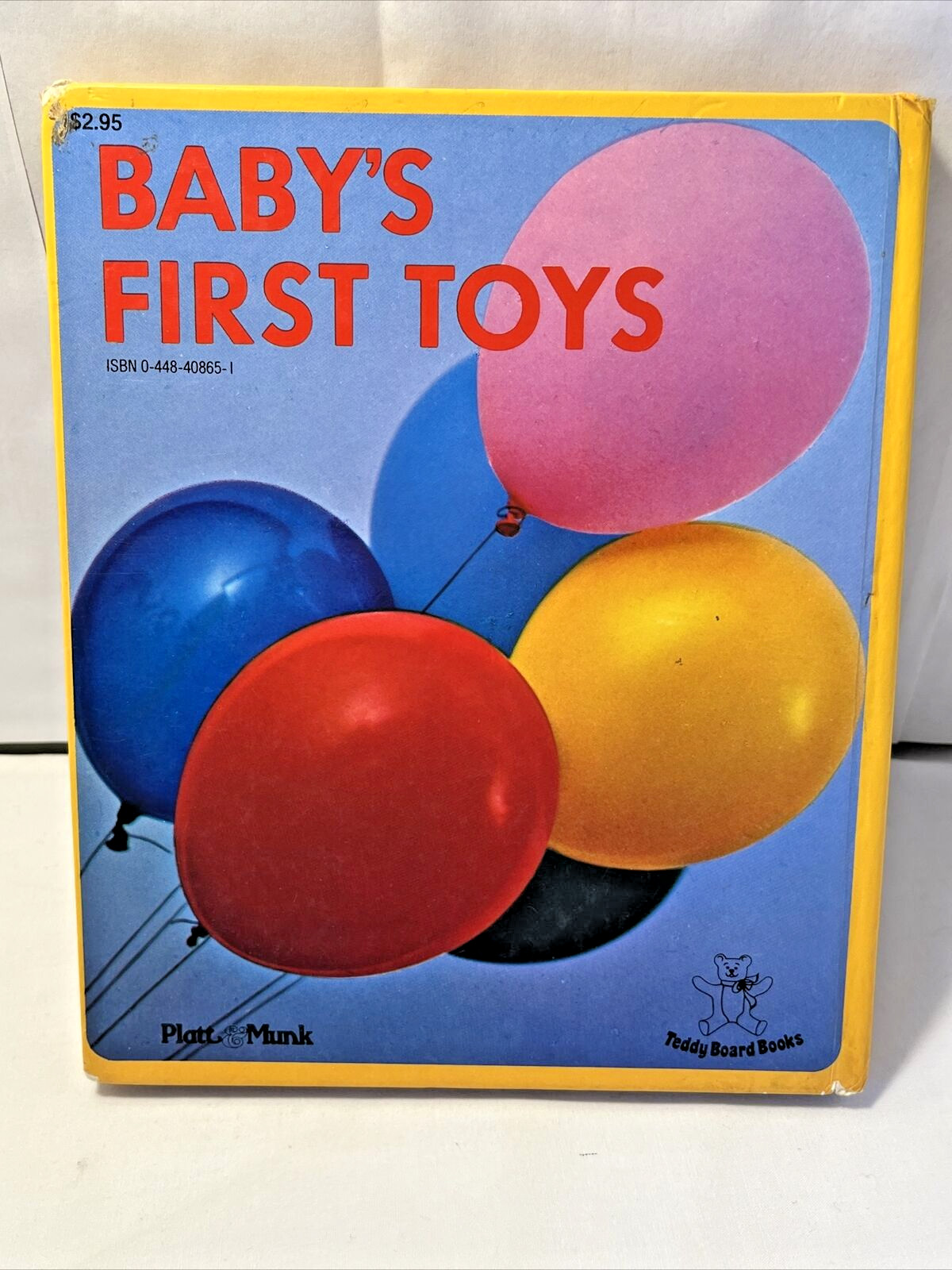 Baby’s First Toys Platt & Munk Teddy Board Book Hardcover Japan 1978 Vintage