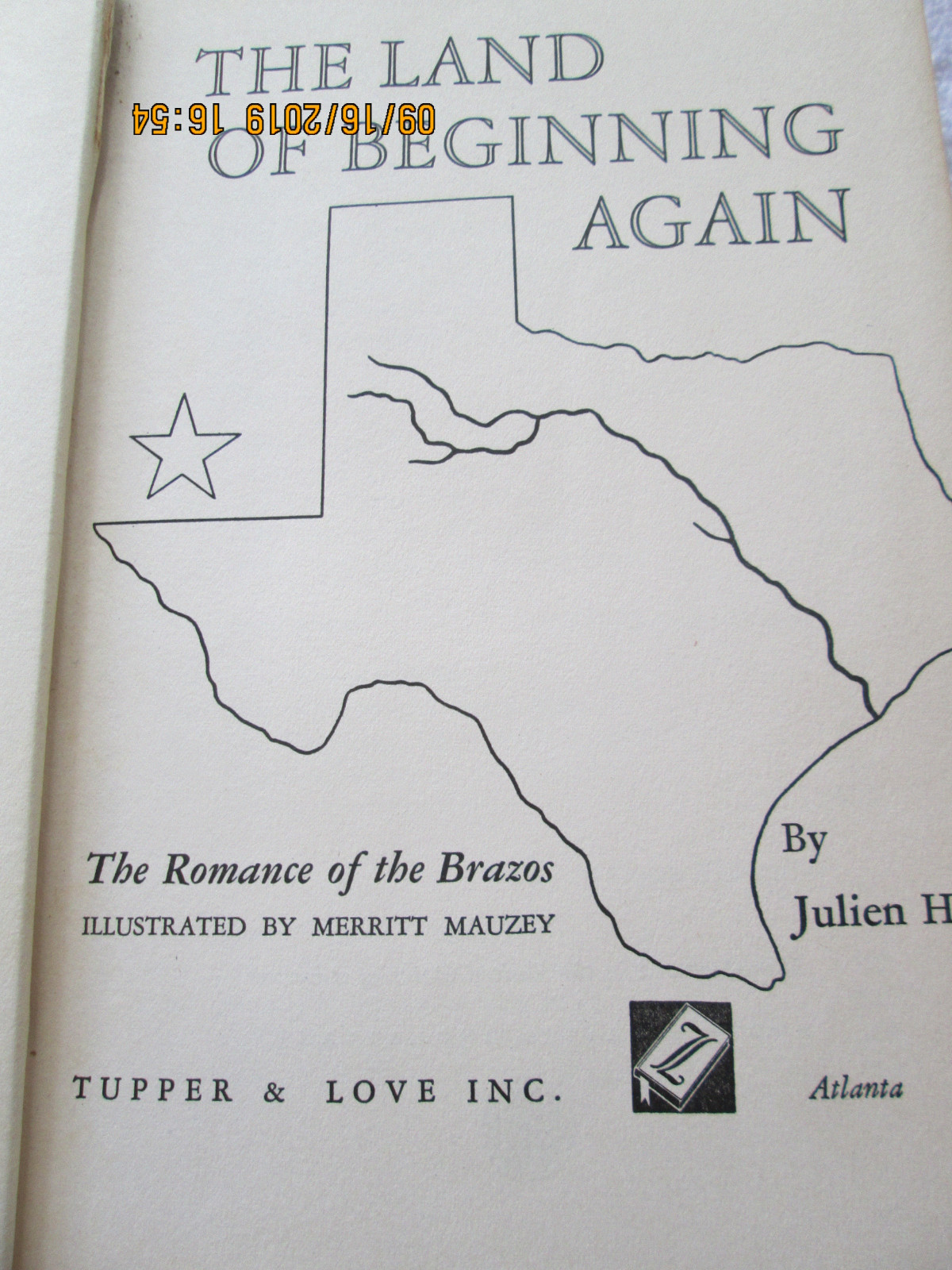 The Land of Beginning Again-Julien Hyer-Romance of the Brazos-HB-1952