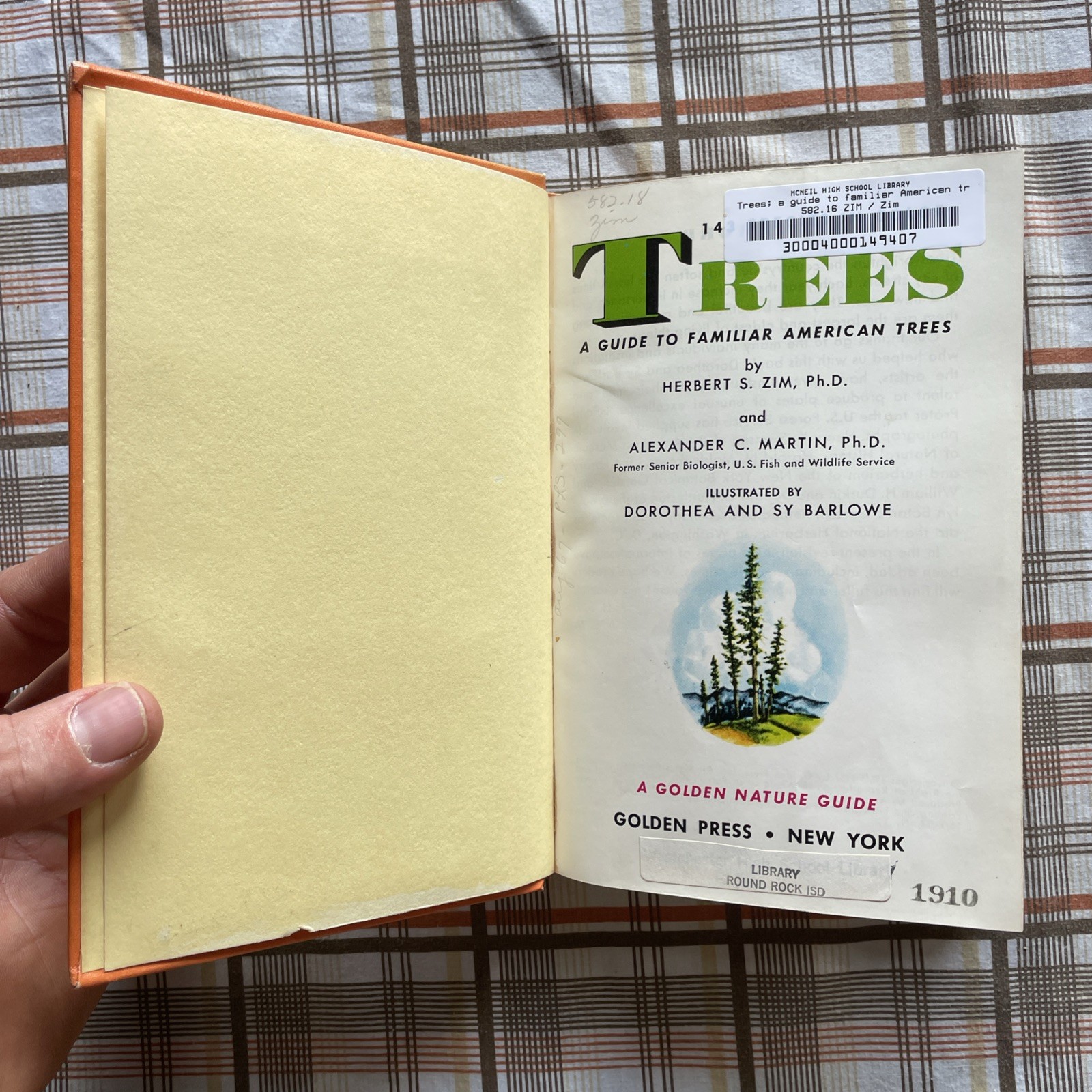 Trees: A Golden Nature Guide to Familiar American Trees (1956 Vintage Ex-Lib HC)