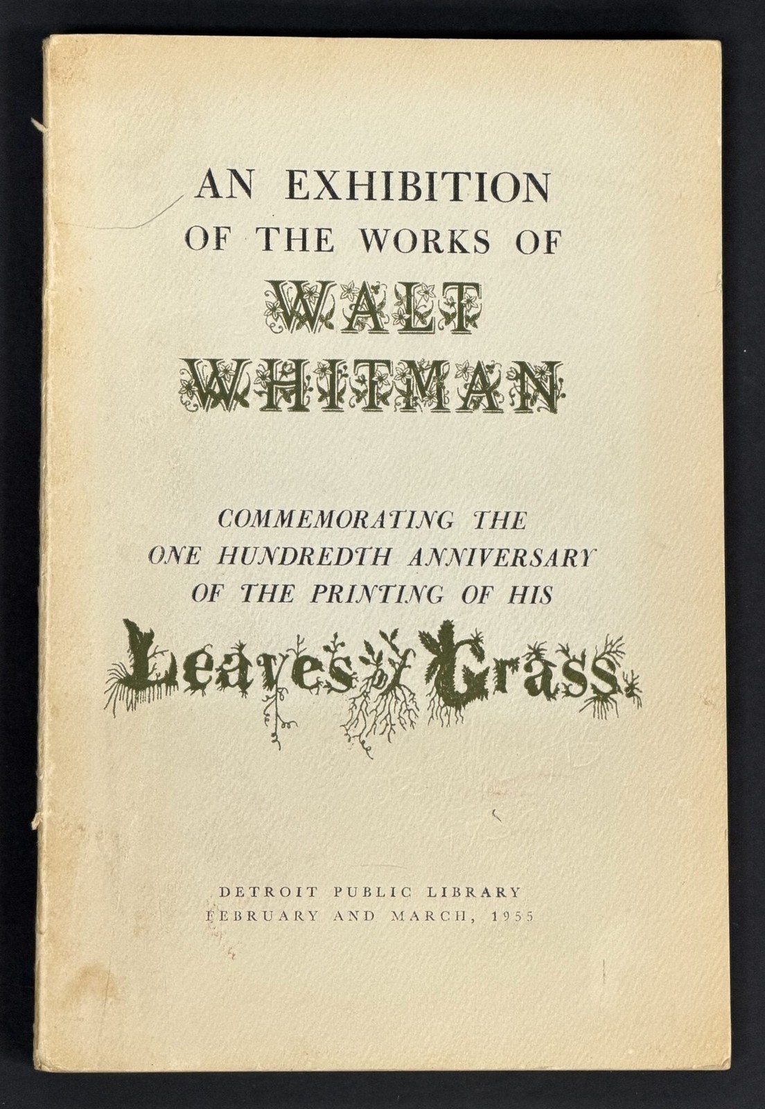 Charles E Feinberg / WALT WHITMAN Selection of the Manuscripts Books 1st ed 1955