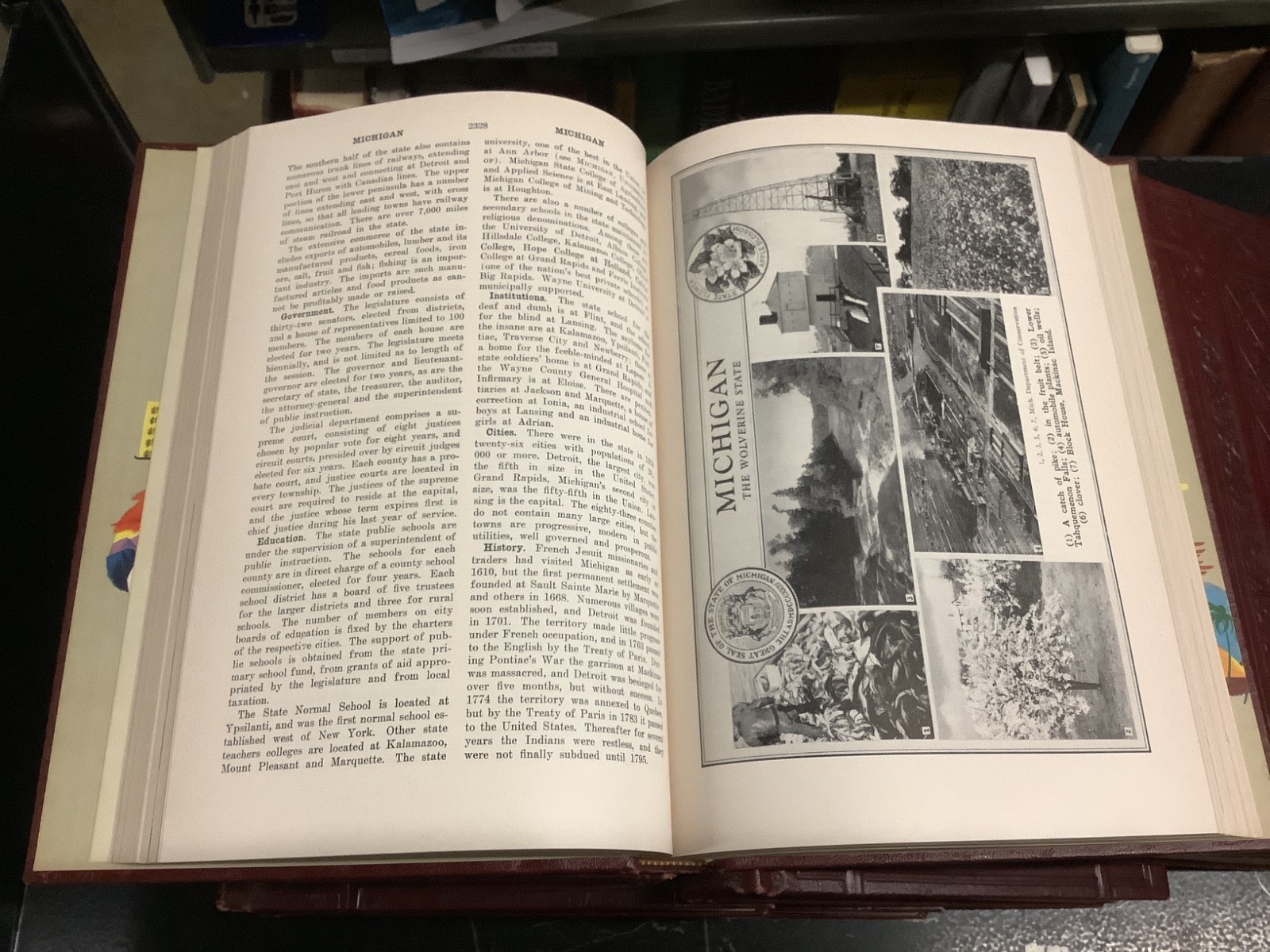 American Educator Encyclopedia 10 Vol. Complete 1955 Embossed Maroon Leather