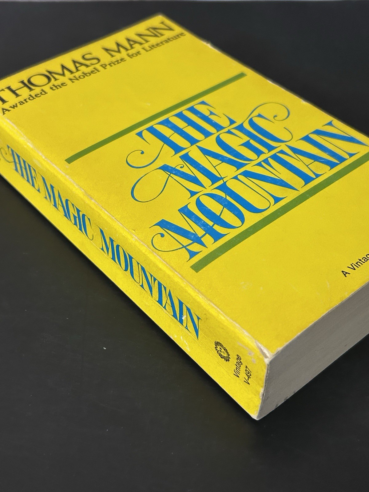 THE MAGIC MOUNTAIN / THOMAS MANN / 1969 1ST VINTAGE PAPERBACK V-497 / CLASSIC G+