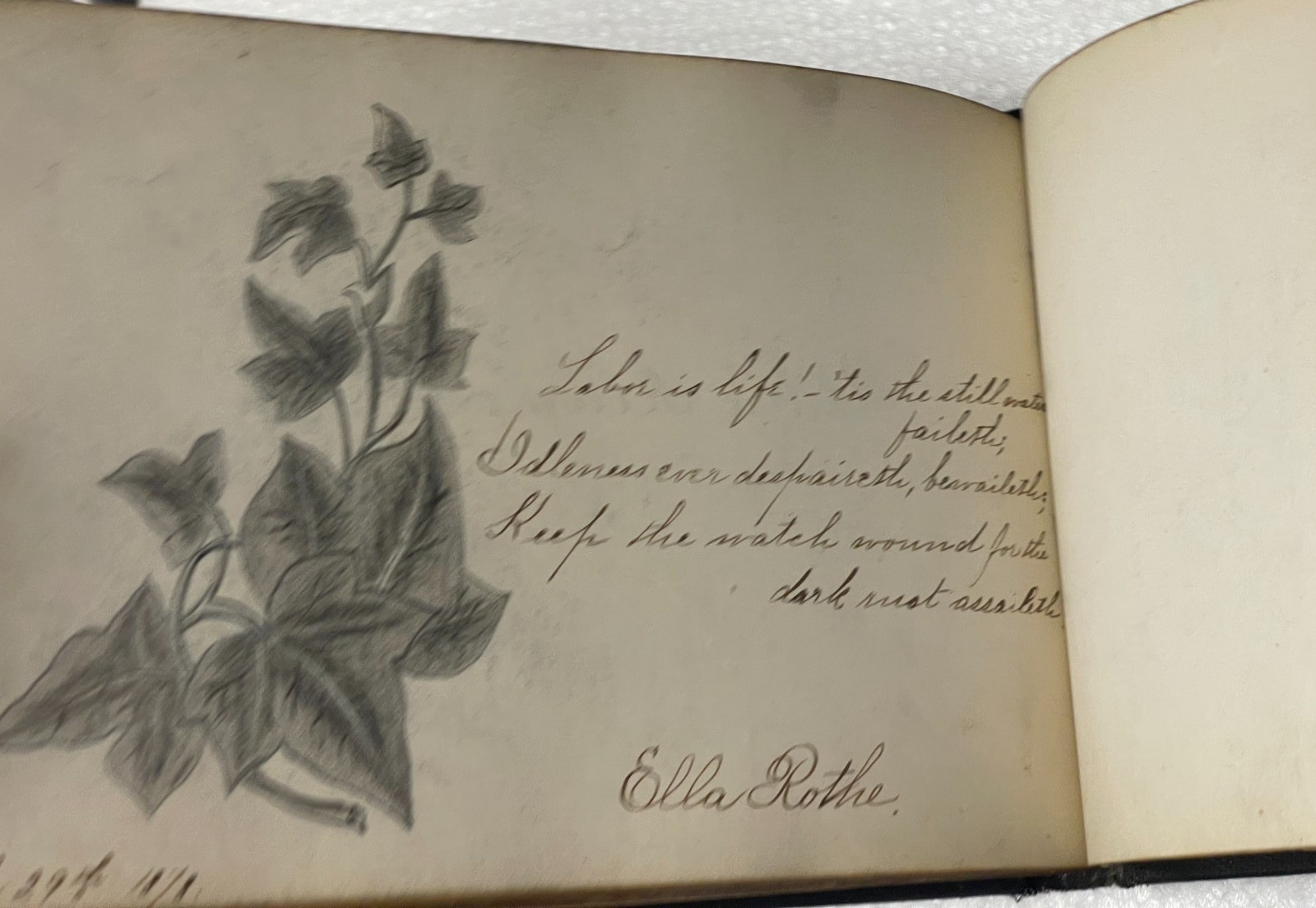1870s Autograph Book / Cincinnati OH High School / Original Art / Die Cuts /1880