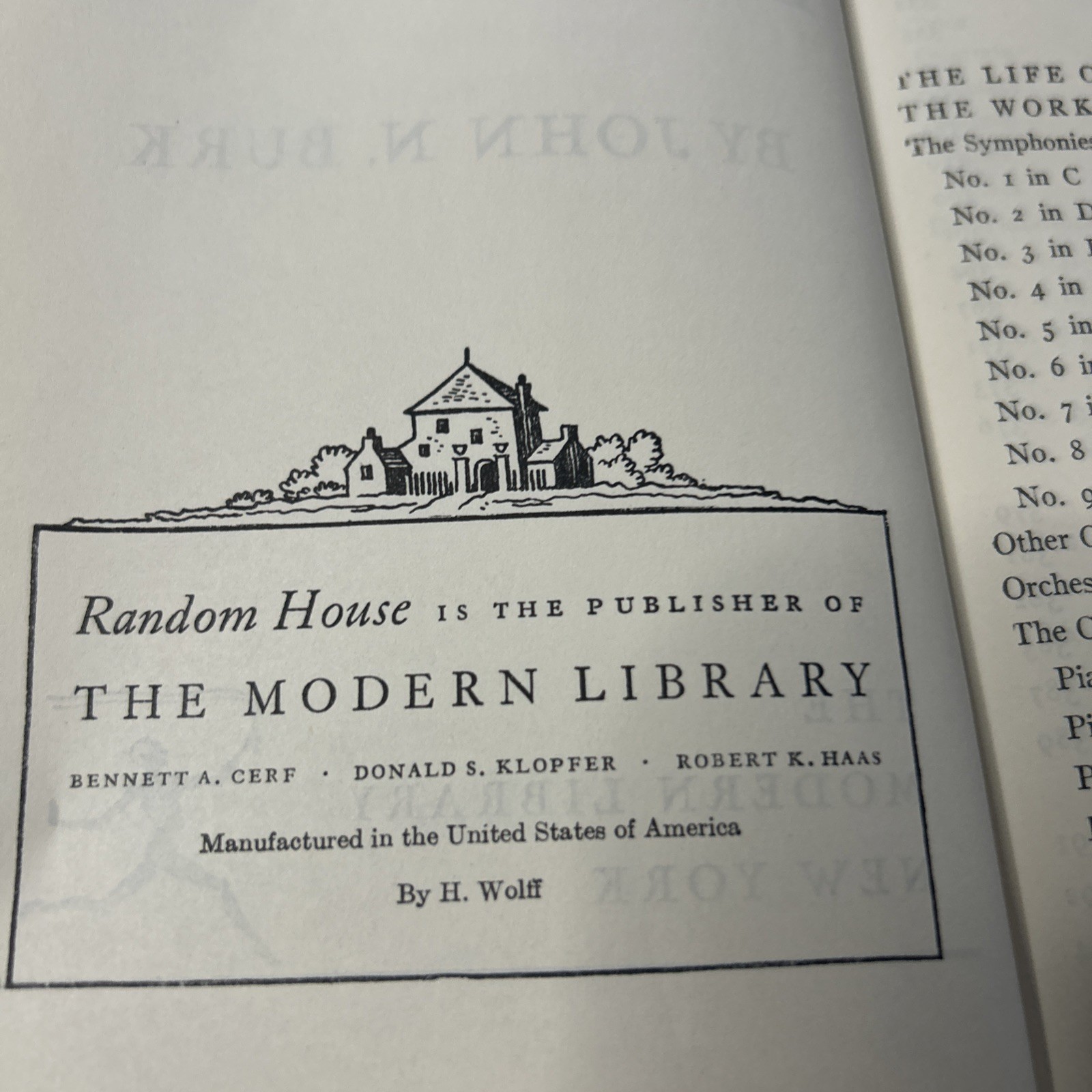 John N. Burk THE LIFE AND WORKS OF BEETHOVEN Modern Library Hardcover 241