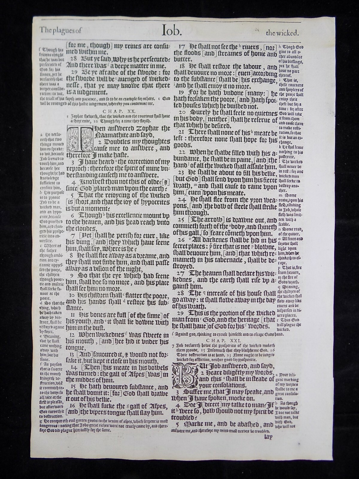1583 Noblest Geneva Bible Folio- Book of Job- YOU PICK